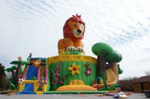Самый высокий надувной батут Лев